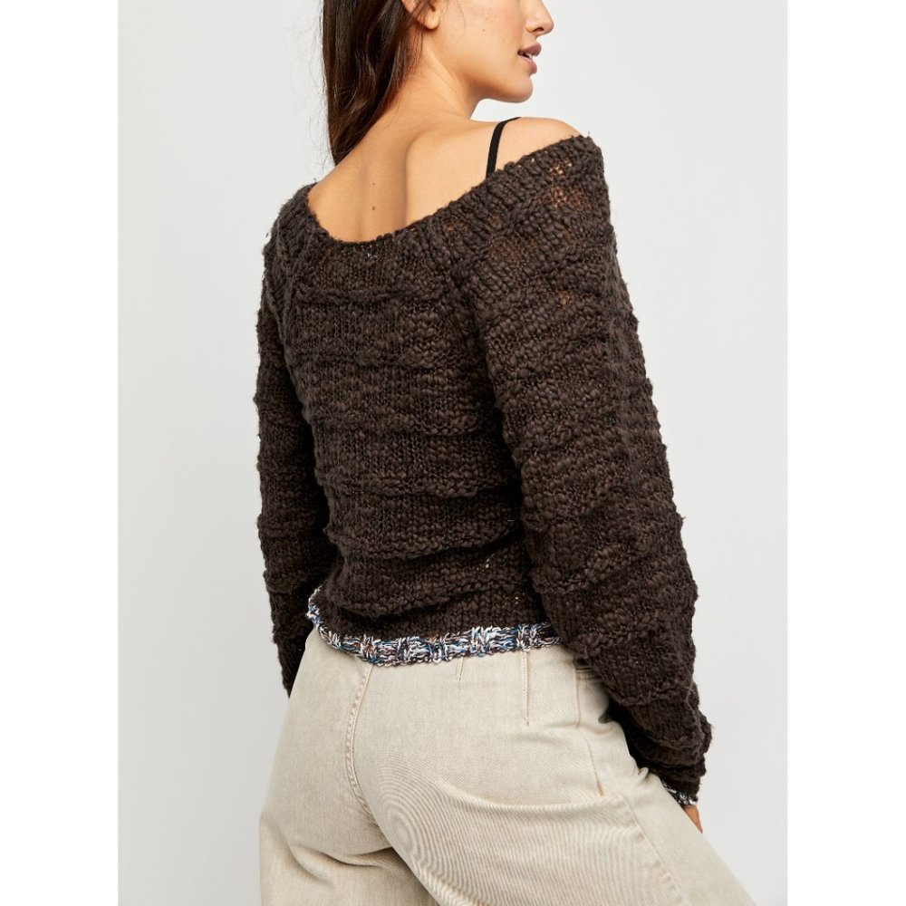 NWT Free People West Palm Pullover / Raven Feather - Picture 4 of 6